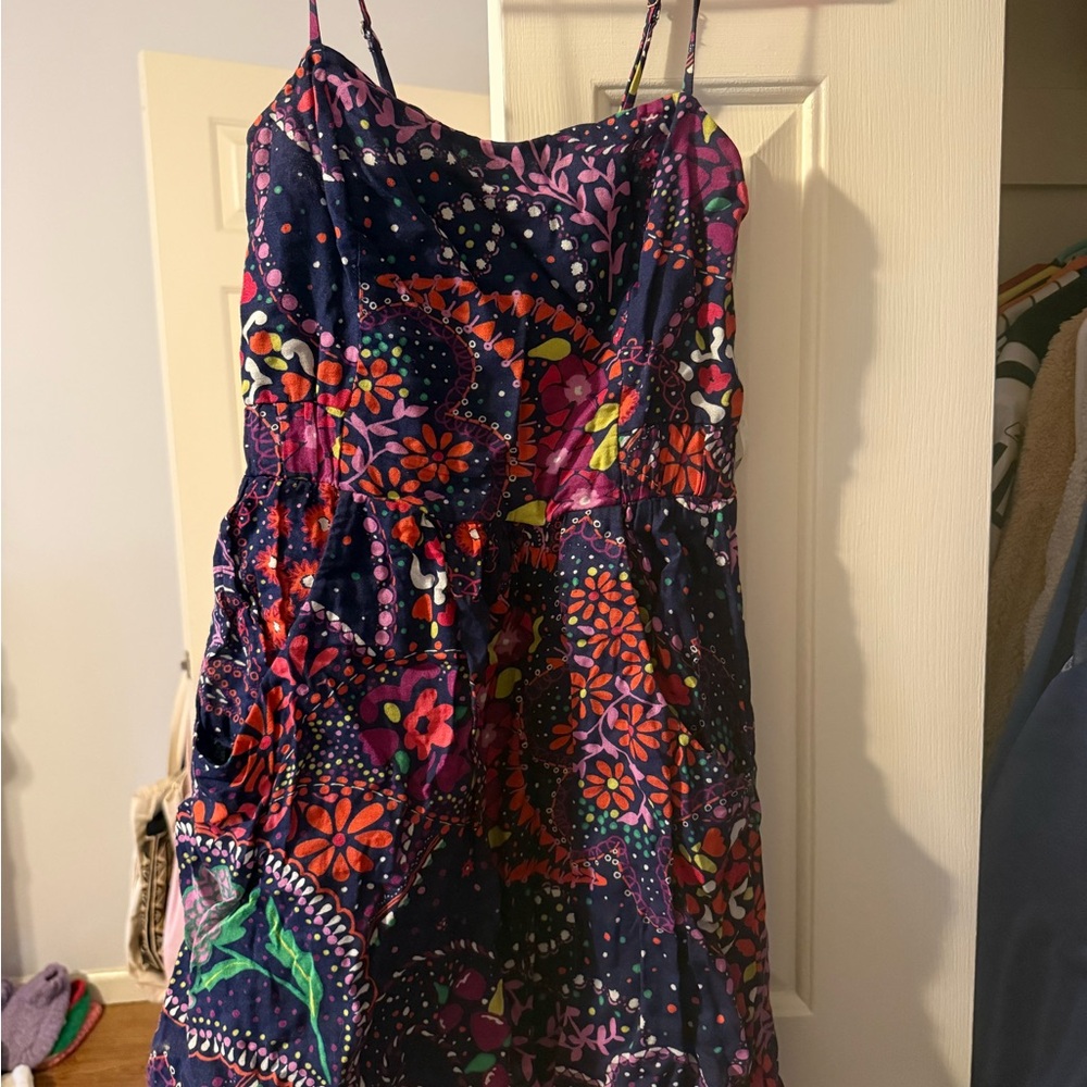 Lily Pulitzer Colorful Floral Sundress with Spaghetti Straps with Pockets